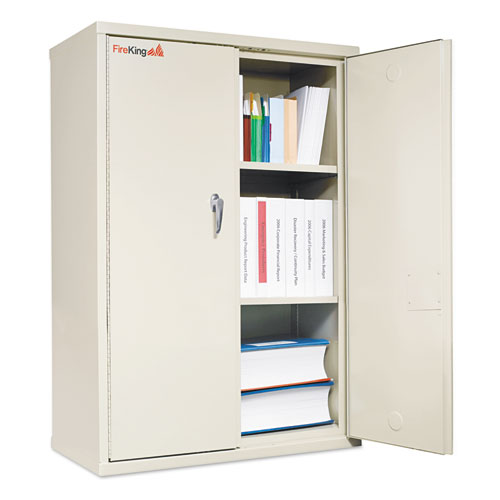 STORAGE CABINET, 36W X 19 1/4D X 44H, UL LISTED 350 FOR FIRE, PARCHMENT