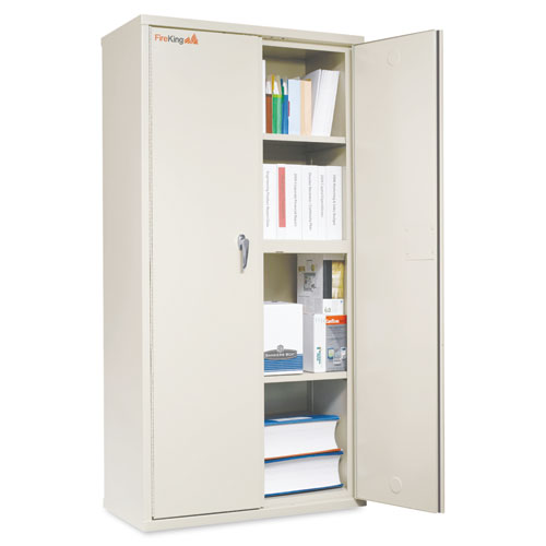 Fireking® Storage Cabinet, 36W X 19.25D X 72H, Ul Listed 350 Degree, Parchment