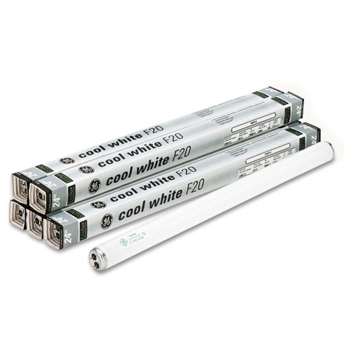 GE 24" Fluorescent Tubes, 20 Watts, 6/Pack