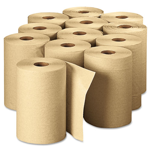 Image of Georgia Pacific® Professional Pacific Blue Basic Nonperforated Paper Towels, 1-Ply, 7.88 X 350 Ft, Brown, 12 Rolls/Carton