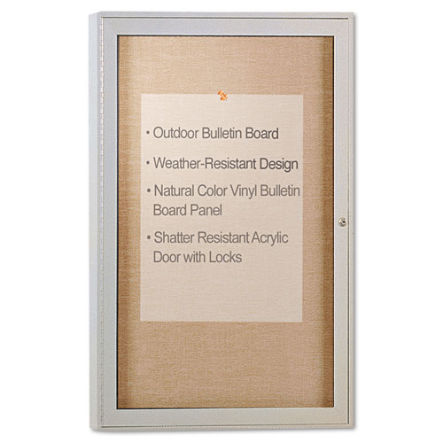 Ghent Enclosed Outdoor Bulletin Board, 36 x 24, Satin Finish