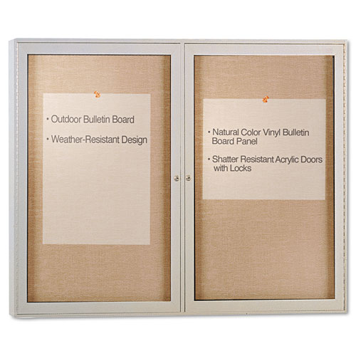 Ghent Enclosed Outdoor Bulletin Board, 48 x 36, Satin Finish
