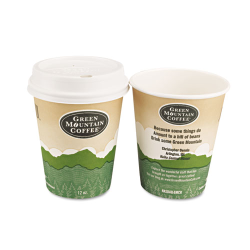 Green Mountain Coffee® Eco-Friendly Paper Hot Cups, 10oz, Green Mountain Design, Multi, 1000/Carton