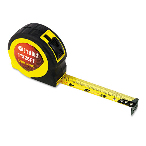 Image of Great Neck® Extramark Power Tape, 1" X 25 Ft, Steel, Yellow/Black