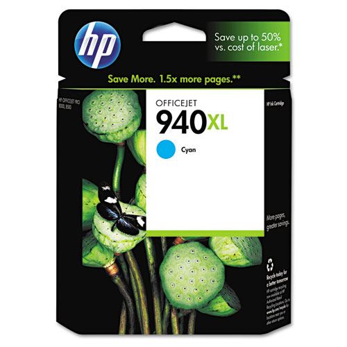 HP 940XL, (C4907AN) High-Yield Cyan Original Ink Cartridge