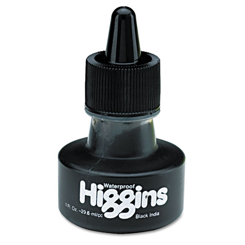 Higgins® Waterproof Pigmented Drawing Ink, 1 Oz Bottle, Black