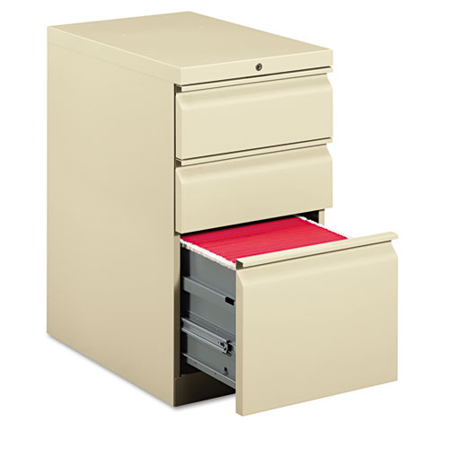 Brigade Mobile Pedestal with Pencil Tray Insert Left/Right, 3-Drawers: Box/Box/File, Letter, Putty, 15" x 22.88" x 28"