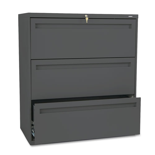 700 SERIES THREE-DRAWER LATERAL FILE, 36W X 18D X 39.13H, CHARCOAL