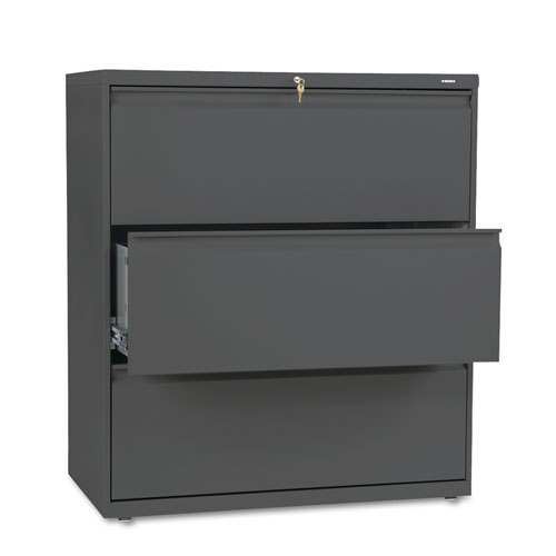 800 SERIES THREE-DRAWER LATERAL FILE, 36W X 19.25D X 40.88H, CHARCOAL