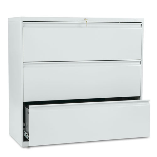 800 SERIES THREE-DRAWER LATERAL FILE, 42W X 19.25D X 40.88H, LIGHT GRAY