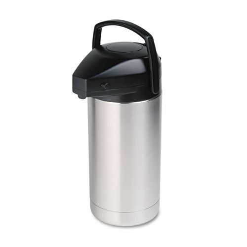 Commercial Grade Jumbo Airpot, 3.5L, Stainless Steel/Black | by Plexsupply