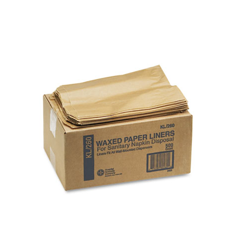 Image of Napkin Receptacle Liners, 7.5" x 3" x 10.5", Brown, 500/Carton