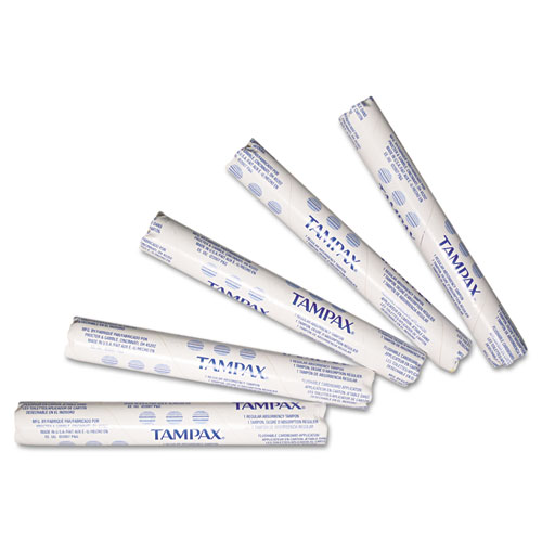 Tampax® Tampons, Original, Regular Absorbency, 10/Box, 48 Box/Carton