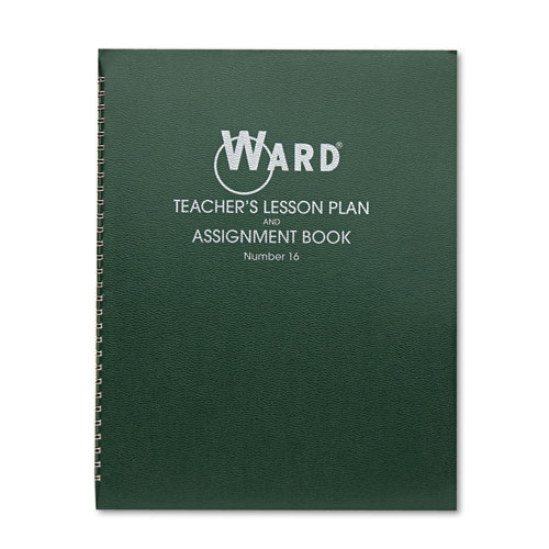 Lesson Plan Book, Daily/Weekly, Two-Page Spread (Six Classes), 11 x 8.5, Green Cover