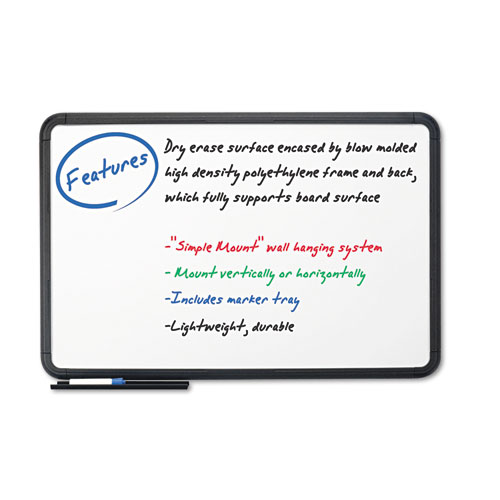 Iceberg Ingenuity Dry Erase Board, Resin Frame with Tray, 36 x 24, Charcoal