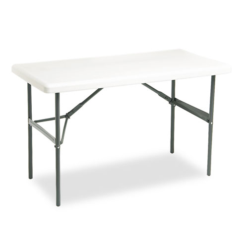 IndestrucTables Too 1200 Series Folding Table, 48w x 24d x 29h, Platinum | by Plexsupply