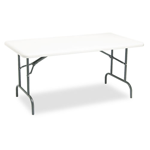 IndestrucTables Too 1200 Series Folding Table, 60w x 30d x 29h, Platinum | by Plexsupply