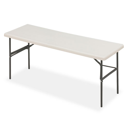 IndestrucTable Classic Folding Table, Rectangular, 72" x 24" x 29", Platinum