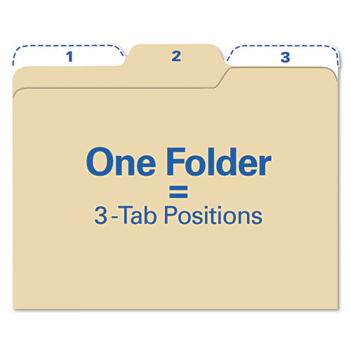 All Tab File Folders, 1/3-Cut Tabs: Assorted, Letter Size, Manila, 80/Pack