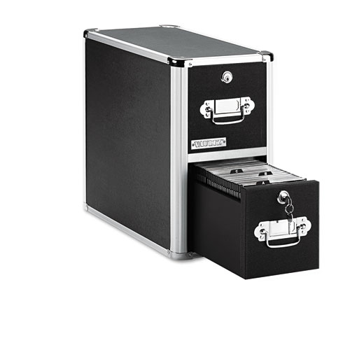 Two-Drawer CD File Cabinet, Holds 330 Folders or 120 Slim/60 Standard Cases, Black