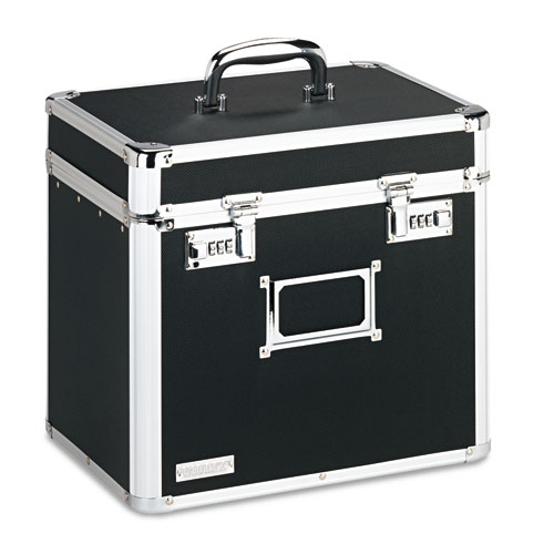 Locking File Chest, Letter Files, 13.5" x 10.5" x 13.25", Black | by Plexsupply