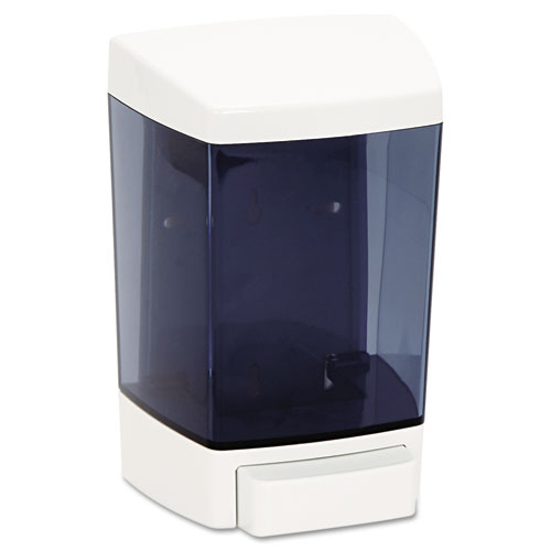 ClearVu Plastic Soap Dispenser, 46 oz, 5.5 x 4.25 x 8.5, White