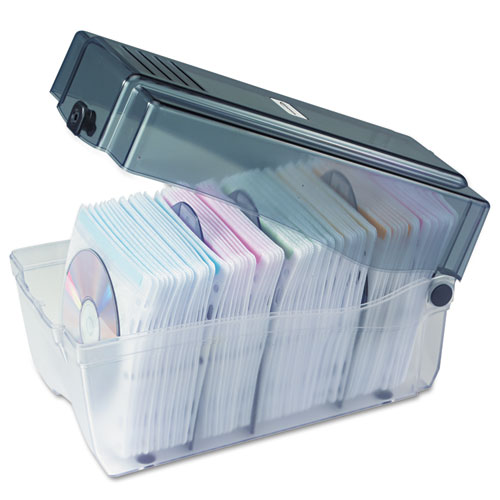 Image of CD/DVD Storage Case, Holds 150 Discs, Clear/Smoke