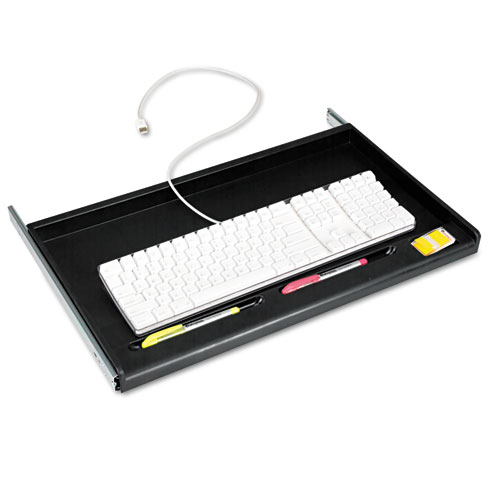 Image of Standard Underdesk Keyboard Drawer, 21.38"w x 12.88"d, Black