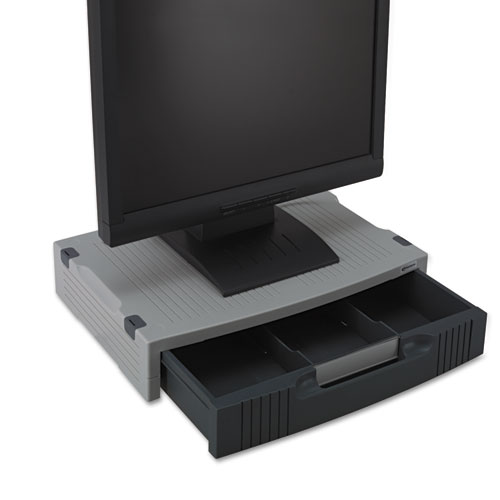 Image of Innovera® Basic Lcd Monitor/Printer Stand, 15" X 11" X 3", Charcoal Gray/Light Gray