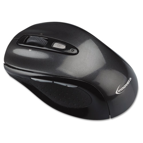 Innovera® Wireless Optical Mouse with USB-A, 2.4 GHz Frequency/32 ft Wireless Range, Gray/Black