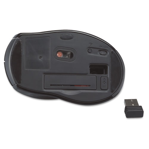 Image of Wireless Optical Mouse with USB-A, 2.4 GHz Frequency/32 ft Wireless Range, Gray/Black