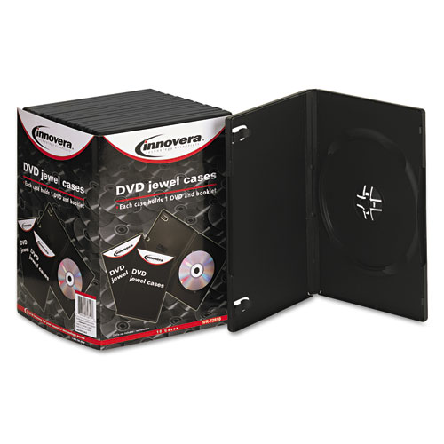 Innovera® Standard Dvd Case, Black, 10/Pack