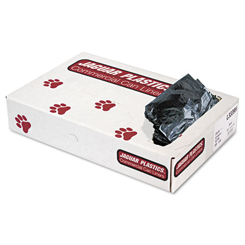 INDUSTRIAL STRENGTH LOW-DENSITY COMMERCIAL CAN LINERS, 33 GAL, 0.6 MIL, 33" X 39", BLACK, 200/CARTON