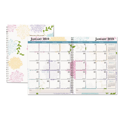 WHIMSICAL FLORAL MONTHLY PLANNERS, 11 X 8.5, 2021