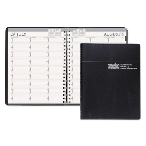 Recycled Professional Academic Weekly Planner, 11 x 8 1/2, Black, 2019-2020 | by Plexsupply