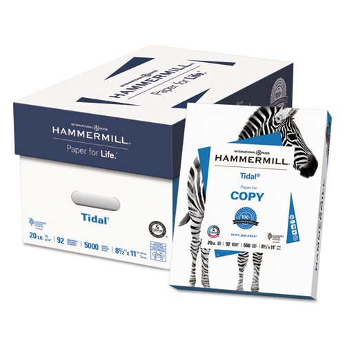Hammermill® Tidal Print Paper, 92 Bright, 20 lb Bond Weight, 8.5 x 11, White, 500 Sheets/Ream, 10 Reams/Carton