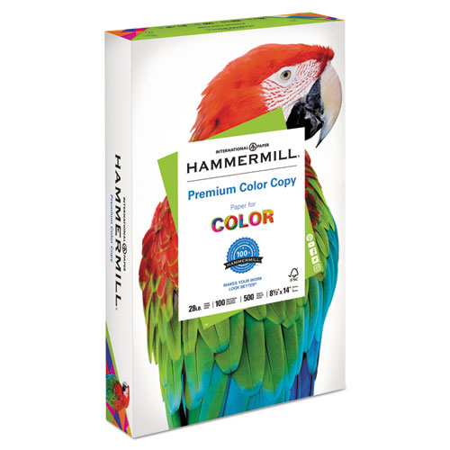 Premium Color Copy Print Paper, 100 Bright, 28lb, 8.5 x 14, Photo White, 500/Ream
