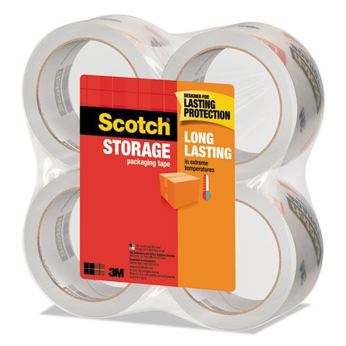 Storage Tape, 3" Core, 1.88" x 54.6 yds, Clear, 4/Pack