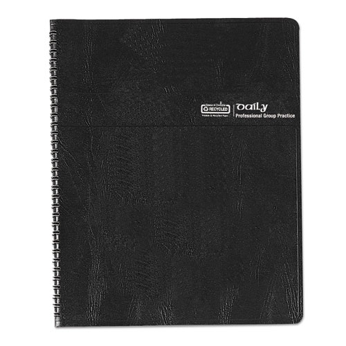Image of House Of Doolittle™ Eight-Person Group Practice Daily Appointment Book, 11 X 8.5, Black Cover, 12-Month (Jan To Dec): 2024