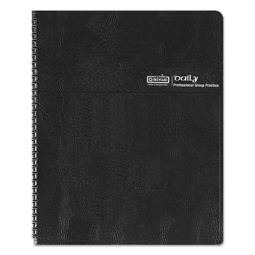 Executive Hardcover Four-Person Group Practice Appt. Book, 11 x 8.5, Black, 2022
