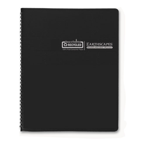 Earthscapes Recycled Weekly/Monthly Planner, Gardens of the World Photography, 10 x 7, Black Cover, 12-Month (Jan-Dec): 2024