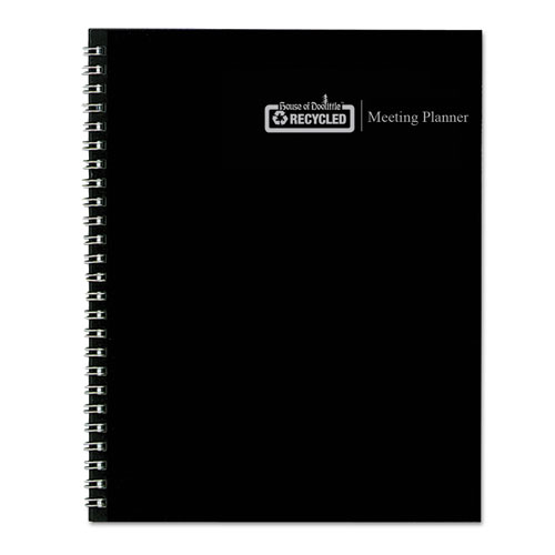 Image of House Of Doolittle™ Recycled Meeting Note Planner, 11 X 8.5, Black Cover, 12-Month (Jan To Dec): 2024
