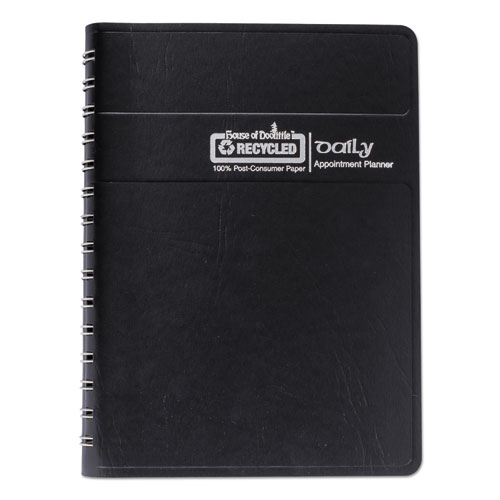 Daily Appointment Book, 15-Minute Appointments, 8 x 5, Black, 2021