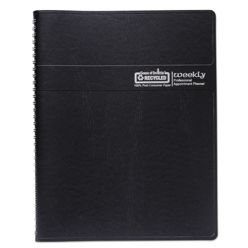 Image of House Of Doolittle™ Recycled Professional Weekly Planner, 15-Minute Appts, 11 X 8.5, Black Wirebound Soft Cover, 12-Month (Jan To Dec): 2024