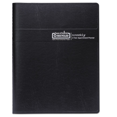 Recycled Two-Year Professional Weekly Planner, 11 x 8.5, Black, 2022-2022