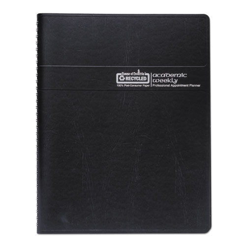 Academic Year Recycled Professional Weekly Planner, 11 x 8.5, Black Wirebound Soft Cover, 12-Month (Aug to July): 2024-2025