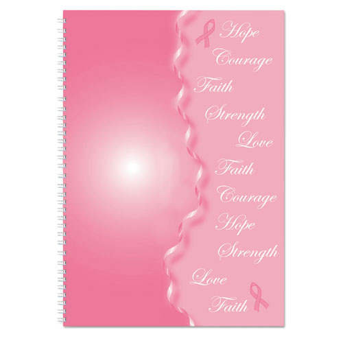 Recycled Breast Cancer Awareness Monthly Planner/Journal, 10 x 7, Pink, 2021