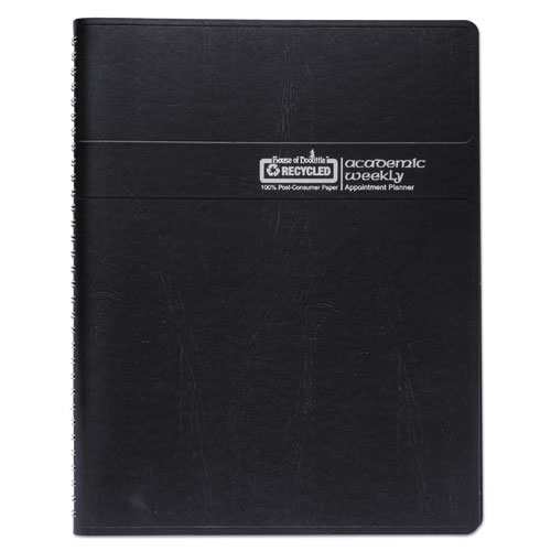 Image of House Of Doolittle™ Recycled Academic Weekly/Monthly Appointment Planner, 8 X 5, Black Cover, 13-Month (Aug To Aug): 2023 To 2024