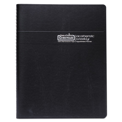 Recycled Academic Weekly/Monthly Appointment Planner, 8 x 5, Black Cover, 13-Month (Aug to Aug): 2024 to 2025