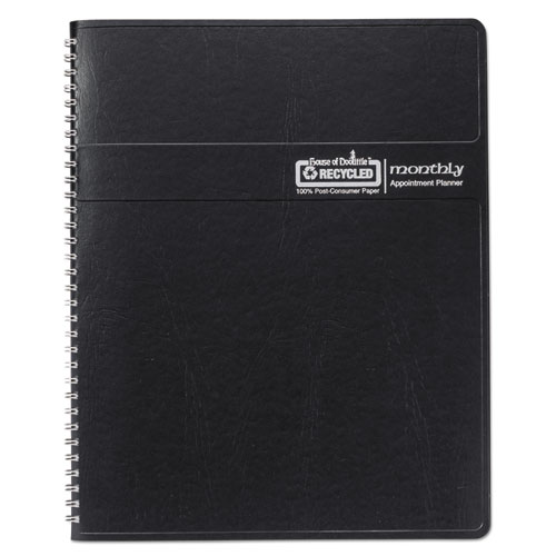 Recycled Ruled Monthly Planner, 14-Month Dec.-Jan., 11 x 8.5, Black, 2022-2024